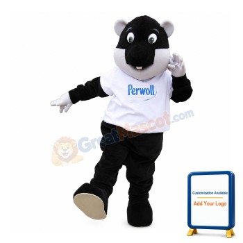 Walking Black Beaver Mascot Costume