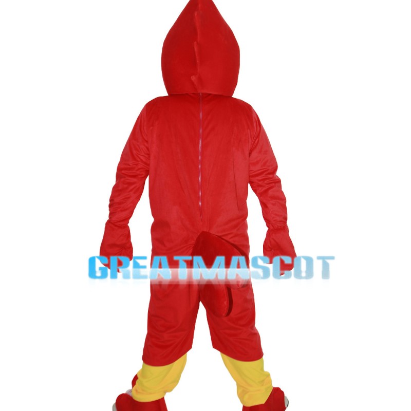 Energetic Red Bird With Sports Shoes Mascot Costume