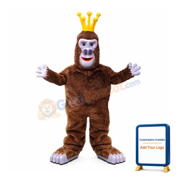 Crown Gorilla With Big Nostrils Mascot Costume