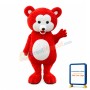 Small Red & White Bear Mascot Costume