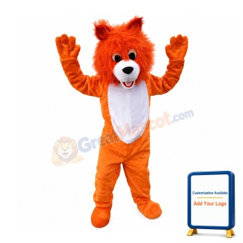 Likable Cartoon Little Orange Lion Mascot Costume