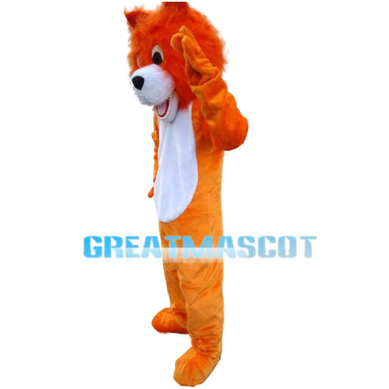 Likable Cartoon Little Orange Lion Mascot Costume
