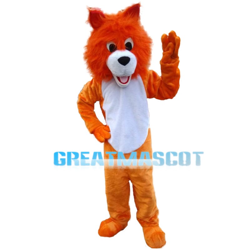 Likable Cartoon Little Orange Lion Mascot Costume