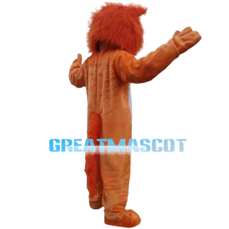 Likable Cartoon Little Orange Lion Mascot Costume