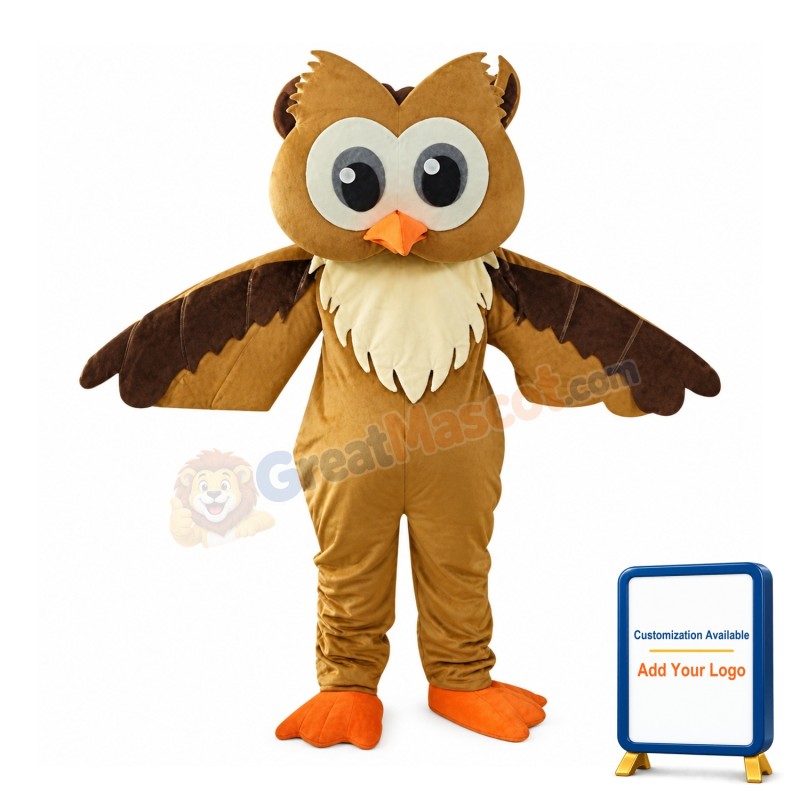 Big Head Owl Mascot Costume