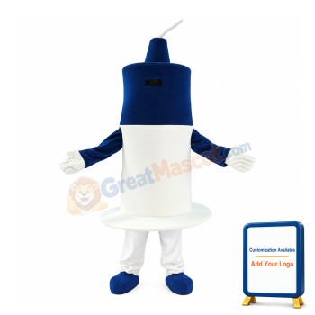 Cartoon Blue & White Syringe Mascot Costume
