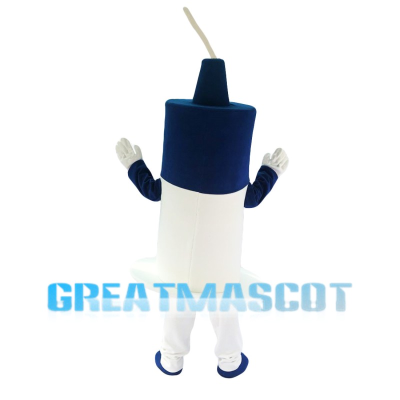 Cartoon Blue & White Syringe Mascot Costume