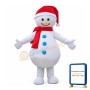 Christmas Snowman With Blue Buttons Mascot Costume