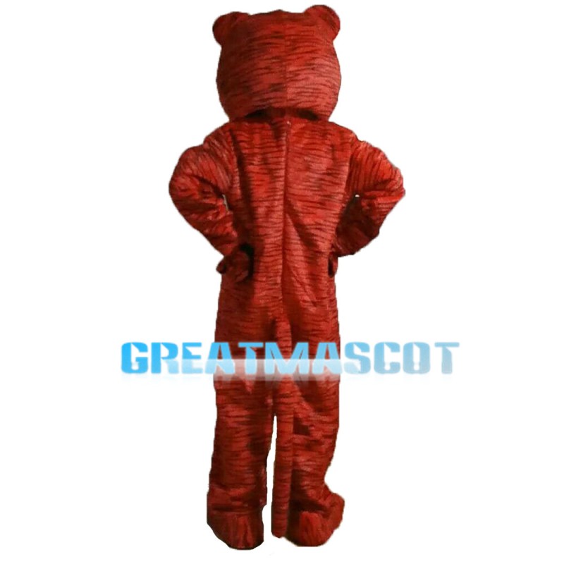 Friendly Greeting Old Tiger Mascot Costume