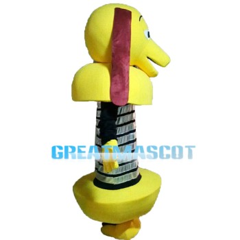 Yellow Spring Dog With Long Brown Ears Mascot Costume