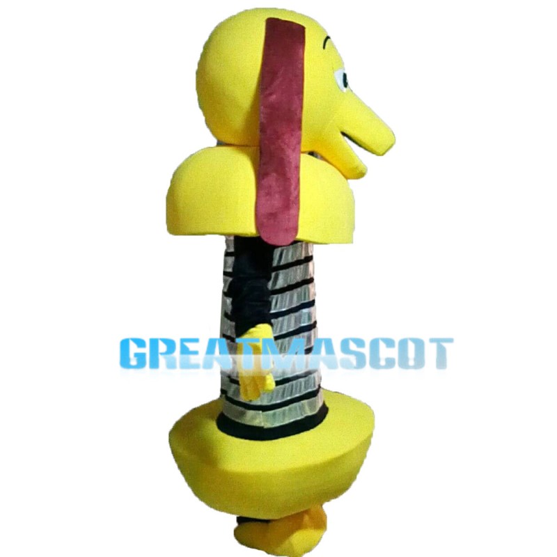 Yellow Spring Dog With Long Brown Ears Mascot Costume