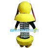 Yellow Spring Dog With Long Brown Ears Mascot Costume