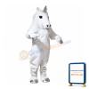 Beautiful White Horse With Silver Horn Mascot Costume