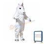 Beautiful White Horse With Silver Horn Mascot Costume