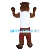Brown Beaver With White Vest Mascot Costume