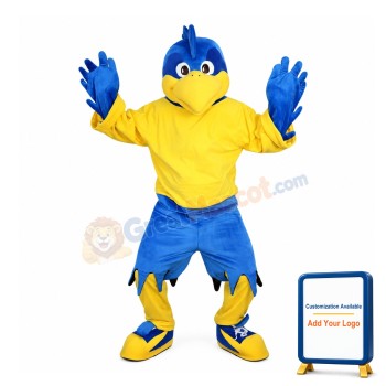 Blue Bird With Bright Yellow Beak Mascot Costume
