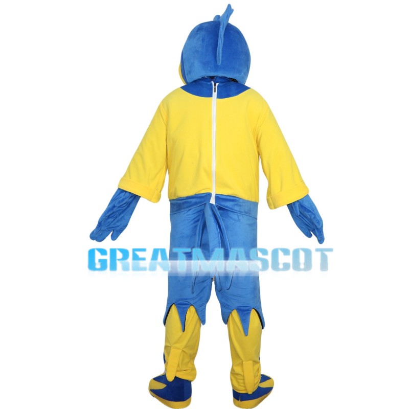 Blue Bird With Bright Yellow Beak Mascot Costume