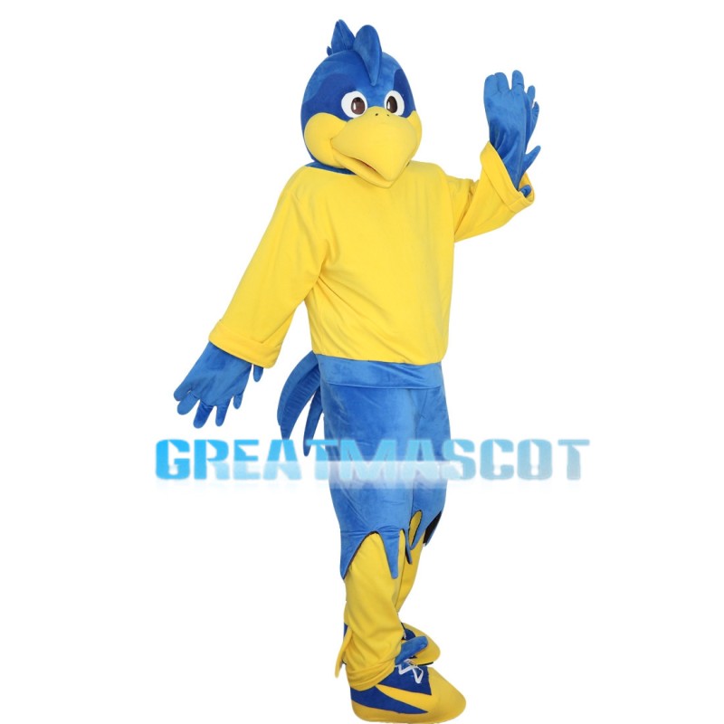 Blue Bird With Bright Yellow Beak Mascot Costume