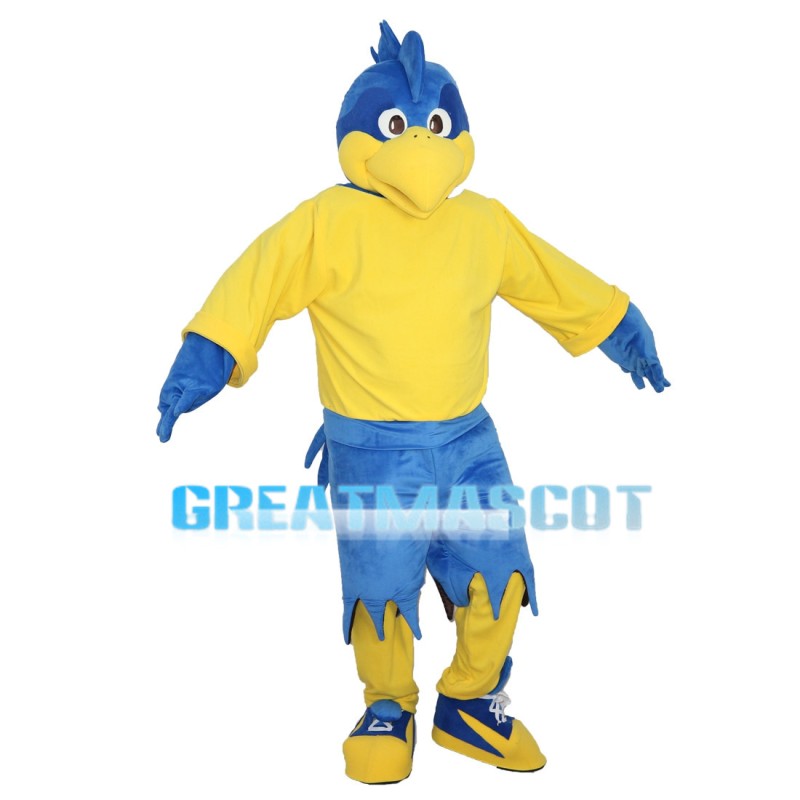 Blue Bird With Bright Yellow Beak Mascot Costume