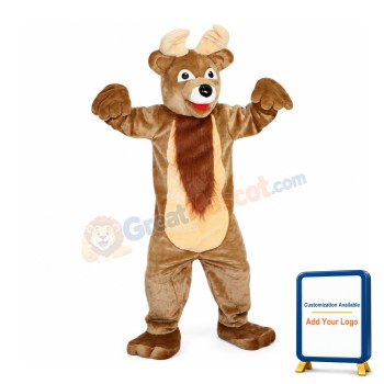 Pleasant Brown Moose Mascot Costume
