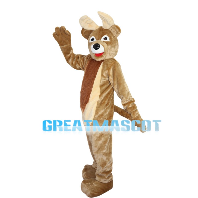 Pleasant Brown Moose Mascot Costume