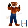 Docile Cartoon Brown Tiger Mascot Costume