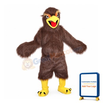 Screaming Long Fur Brown Eagle Mascot Costume