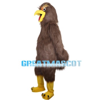 Screaming Long Fur Brown Eagle Mascot Costume