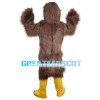 Screaming Long Fur Brown Eagle Mascot Costume