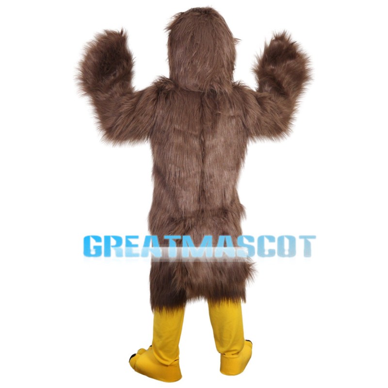 Screaming Long Fur Brown Eagle Mascot Costume