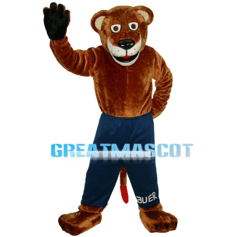 Docile Cartoon Brown Tiger Mascot Costume