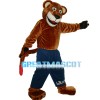 Docile Cartoon Brown Tiger Mascot Costume