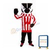 Lively Skunk With Striped Top Mascot Costume