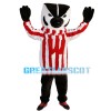 Lively Skunk With Striped Top Mascot Costume