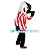 Lively Skunk With Striped Top Mascot Costume
