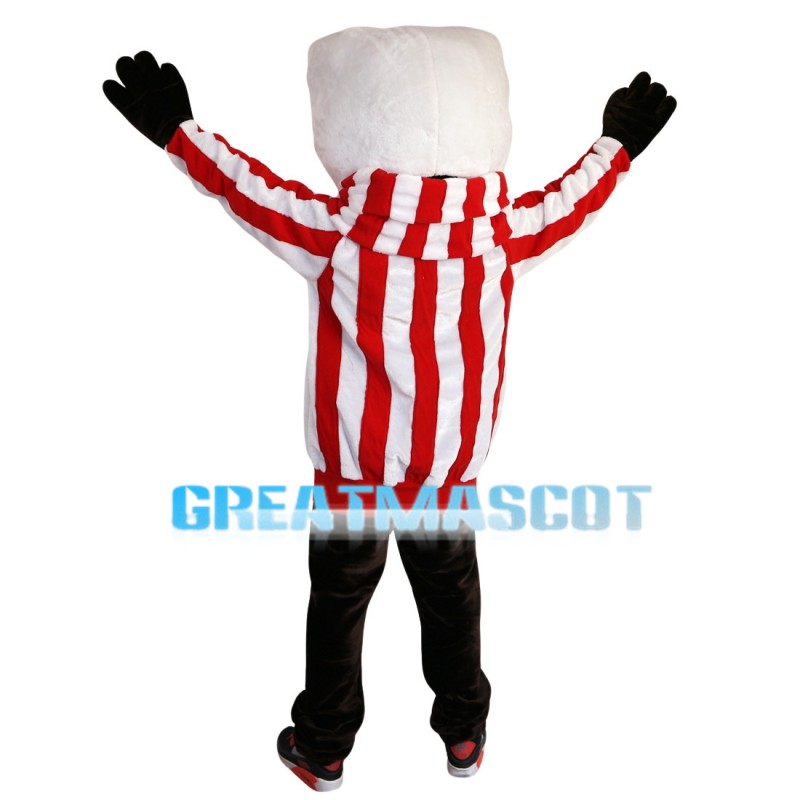 Lively Skunk With Striped Top Mascot Costume