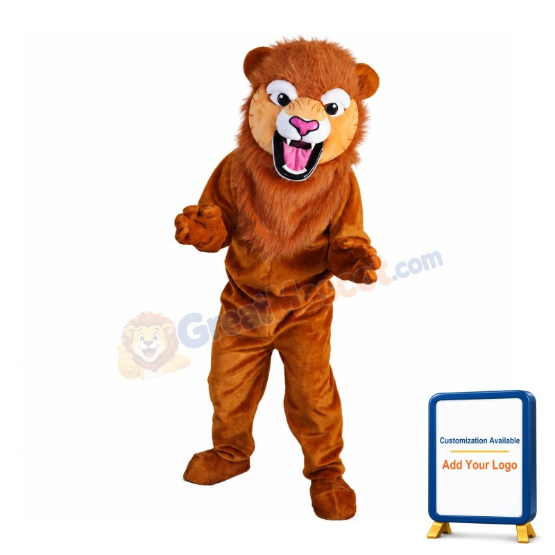 Roaring Brown Lion Mascot Costume