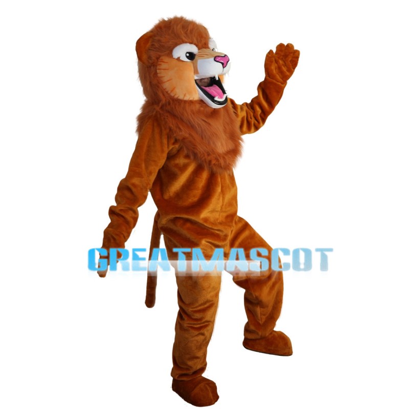 Roaring Brown Lion Mascot Costume