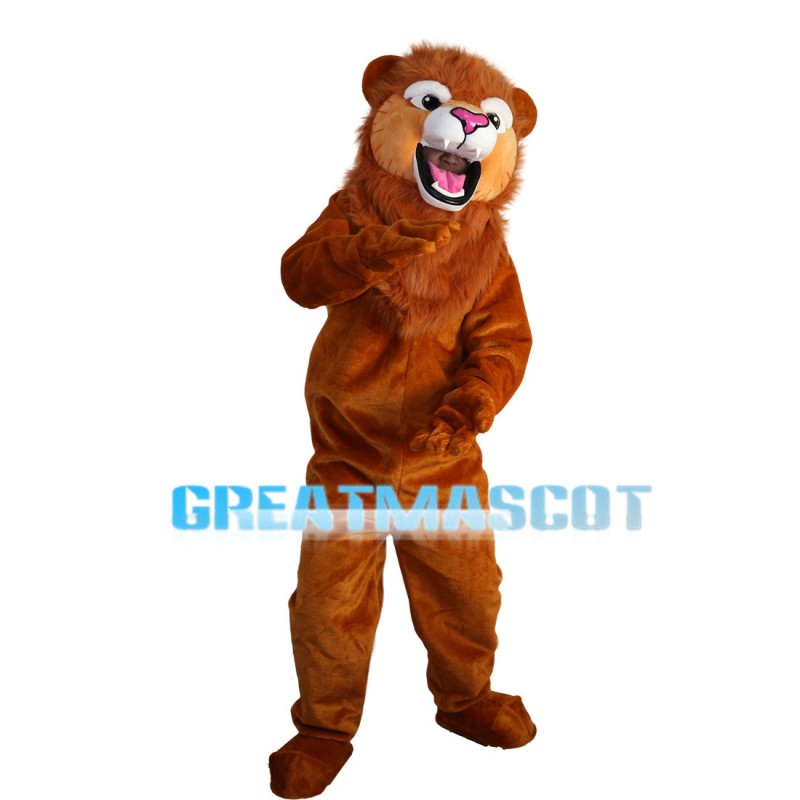 Roaring Brown Lion Mascot Costume