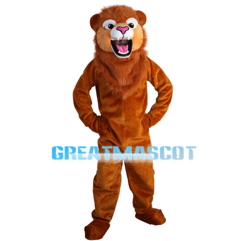 Roaring Brown Lion Mascot Costume