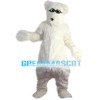 Smart Polar Bear With Black Glasses Mascot Costume