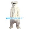 Smart Polar Bear With Black Glasses Mascot Costume