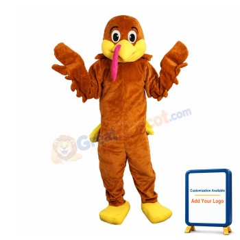 Funny Brown Bald Bird Mascot Costume