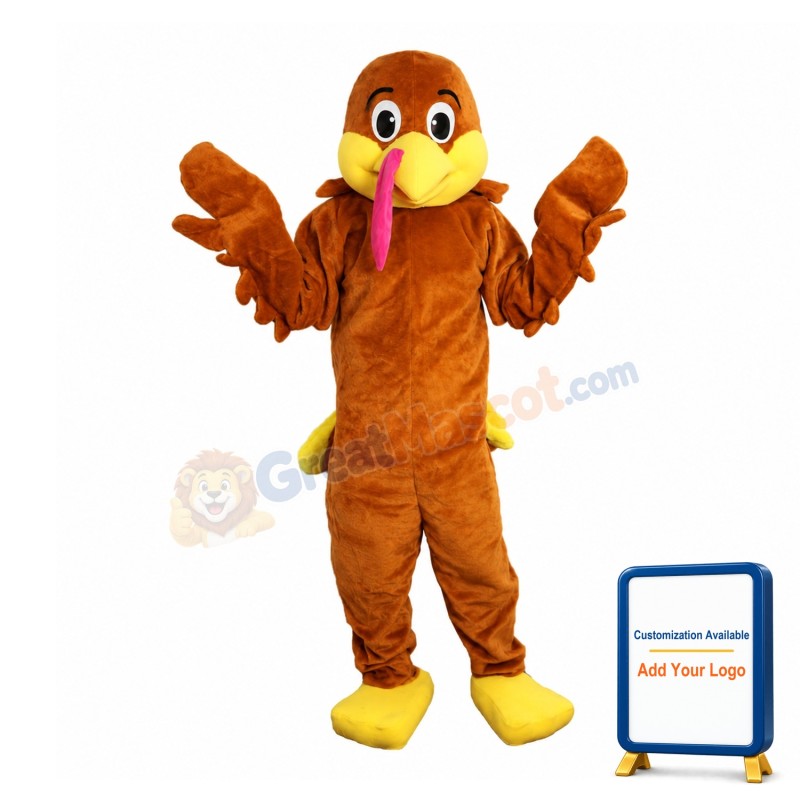Funny Brown Bald Bird Mascot Costume