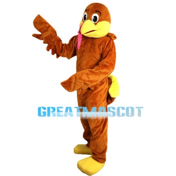 Funny Brown Bald Bird Mascot Costume