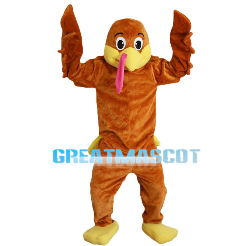 Funny Brown Bald Bird Mascot Costume