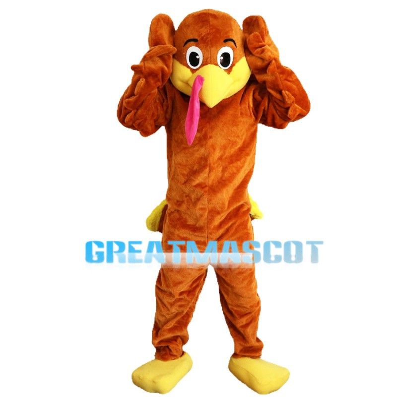 Funny Brown Bald Bird Mascot Costume