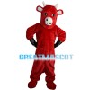 Red Bull With White Horns Mascot Costume