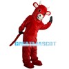 Red Bull With White Horns Mascot Costume