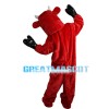 Red Bull With White Horns Mascot Costume